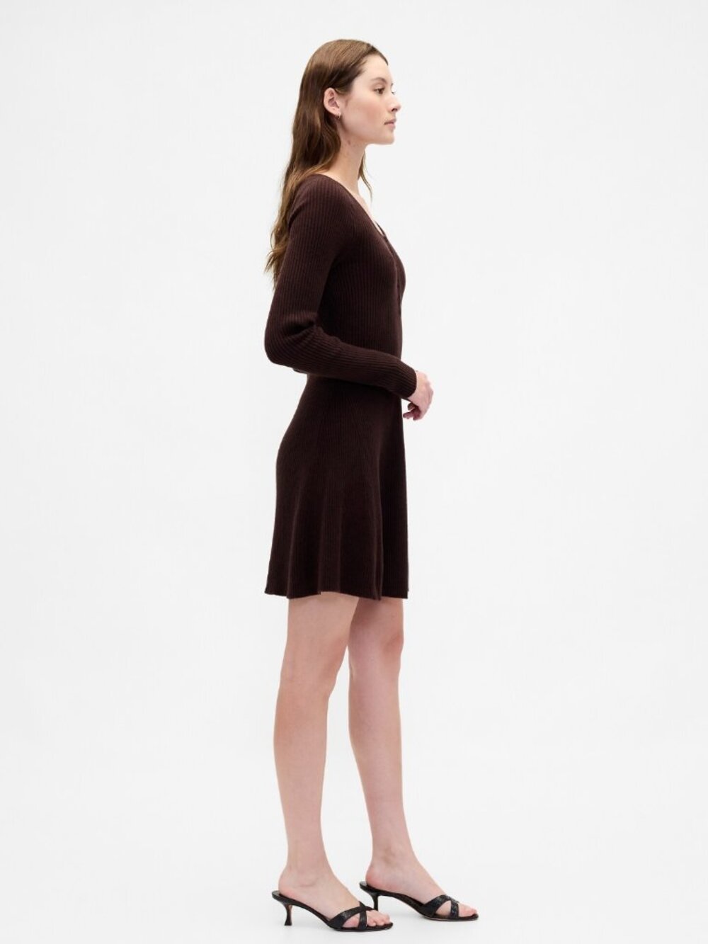 CashSoft Rib Mini Sweater Dress - Picture 3 of 5